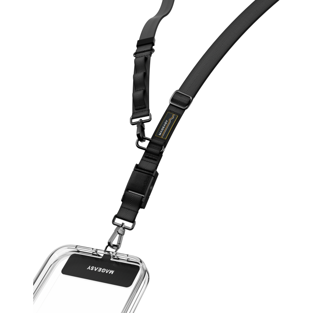Λουράκι Λαιμού MagEasy Fidlock Dual Utility Strap + Strap Card Αποσπώμενο για Θήκες Κινητών Πλάτος 20mm - Black (MPHIPH337BK24)