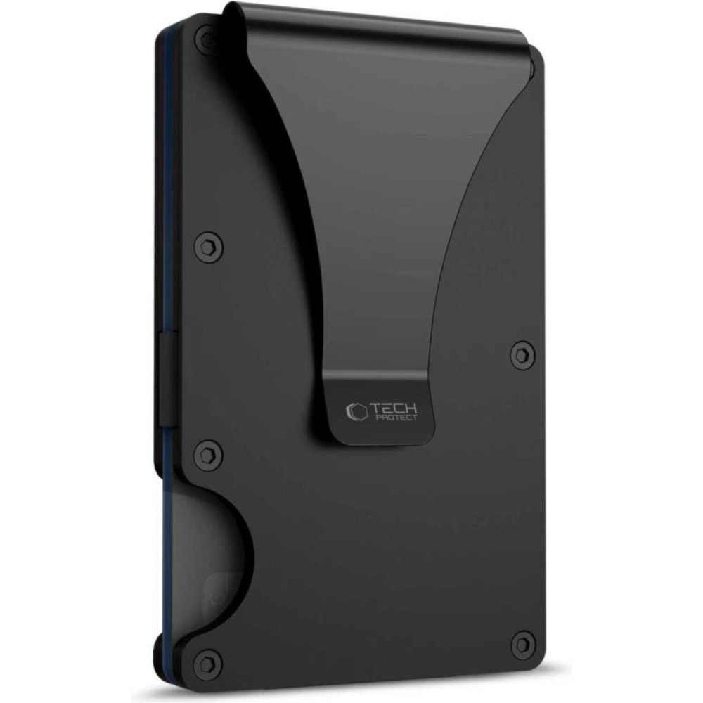 Αντικλεπτική Θήκη / Πορτοφόλι Καρτών Tech-Protect Thorn Card Wallet Σκληρή με RFID & Μεταλλικό Κλιπ - Black (5906302323838)