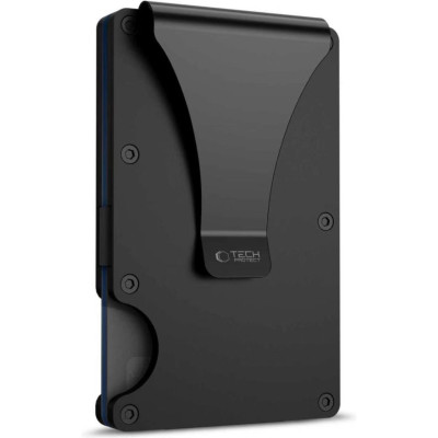 Αντικλεπτική Θήκη / Πορτοφόλι Καρτών Tech-Protect Thorn Card Wallet Σκληρή με RFID & Μεταλλικό Κλιπ - Black (5906302323838)