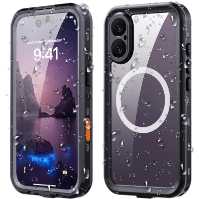 Θήκη iPhone 17 ShellBox Αδιάβροχη Full Body 360° Διάφανη Ανθεκτική με MagSafe IP68 - Black (5949419337732)