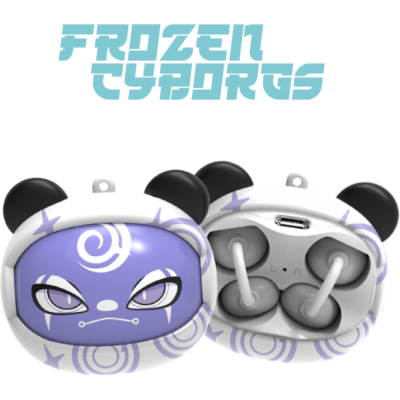 Bluetooth Ακουστικά Kiddoboo GOAT Earbuds Frozen Cyborgs Ασύρματα για Παιδιά με Θήκη Φόρτισης που Αλλάζει Φάτσα - Purple (KBG08PRL)
