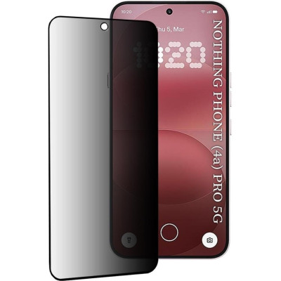 Tempered Glass Nothing Phone 4a Pro Techsuit 111D Privacy Full Glue Full Face Αντιχαρακτικό Γυαλί Προστασίας Απορρήτου Οθόνης - Black (5949419363991)