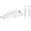Φορτιστής Veger TR122 GaN Αντάπτορας με 1 x Type-C 65W / 1 x USB-A 18W & 1 x Καλώδιο Type-C σε Type-C 120cm - White (6977525753206)