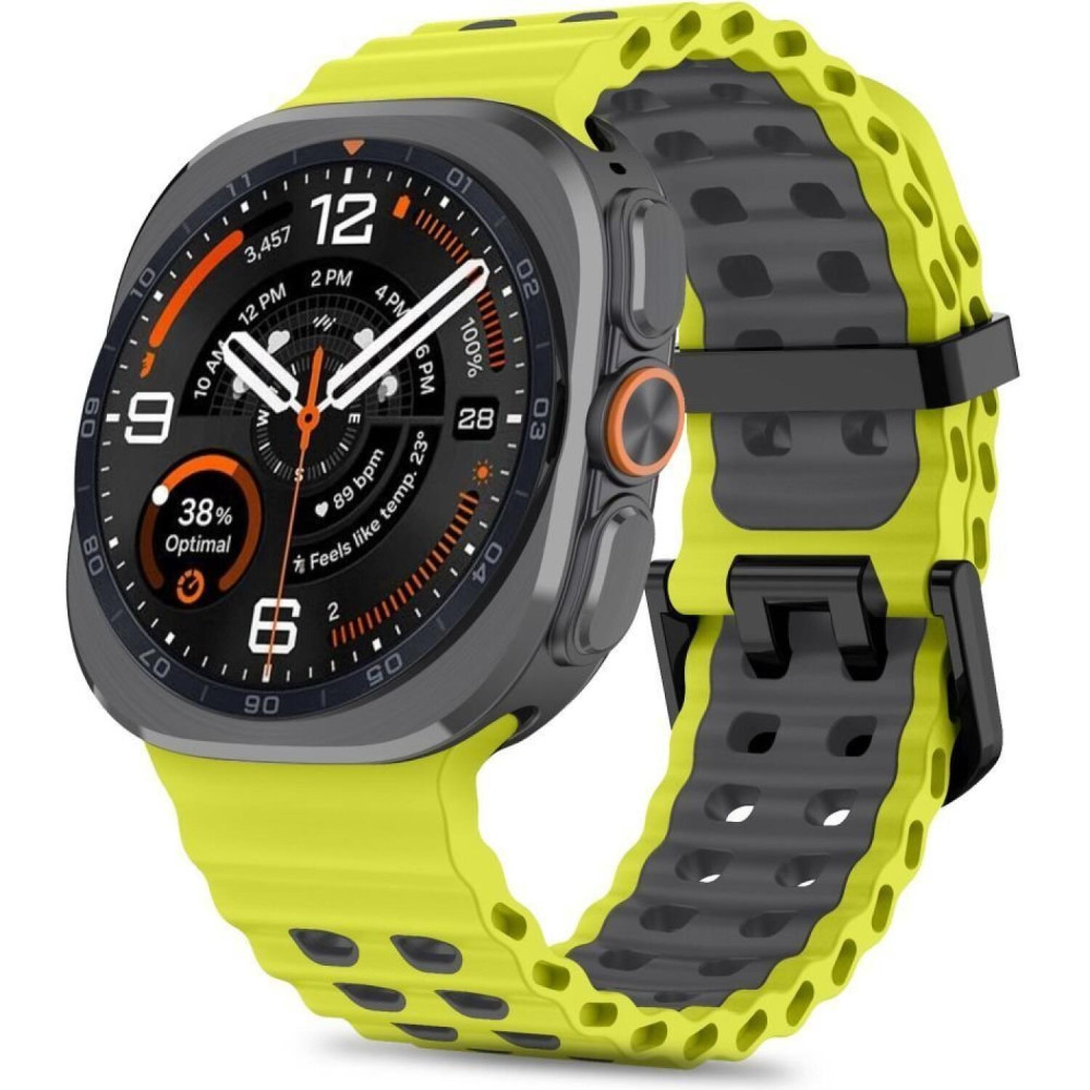 Λουράκι Samsung Galaxy Watch Ultra2 / Ultra1 2026 / 2025 / 2024 47mm Tech-Protect Iconband Pro Σιλικόνης - Lime / Black (5906302325924)