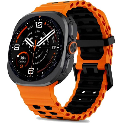 Λουράκι Samsung Galaxy Watch Ultra2 / Ultra1 2026 / 2025 / 2024 47mm Tech-Protect Iconband Pro Σιλικόνης - Orange / Black (5906302325894)