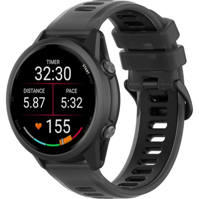 Λουράκι (20mm) Samsung Galaxy Watch FE / 7 / 6 / 5 / 5 Pro /4 (47/46/45/44/43/42/40mm) / Active / Active 2 / Huawei Watch GT 3 42mm / GT 3 Pro 43mm Techsuit Watchband W084 Σιλικόνης - Black (5949419370111)