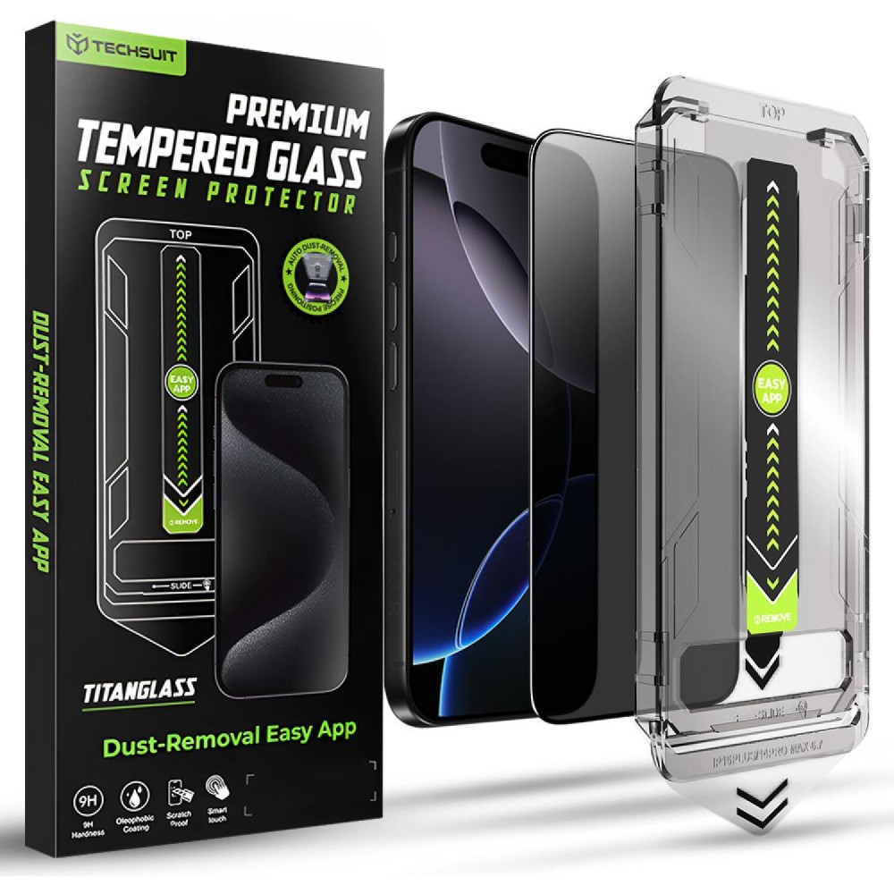 Tempered Glass iPhone 16 Pro Max Techsuit Privacy TitanGlass Full Cover Full Face Αντιχαρακτικό Γυαλί Προστασίας Απορρήτου Οθόνης - Privacy (5949419293748)