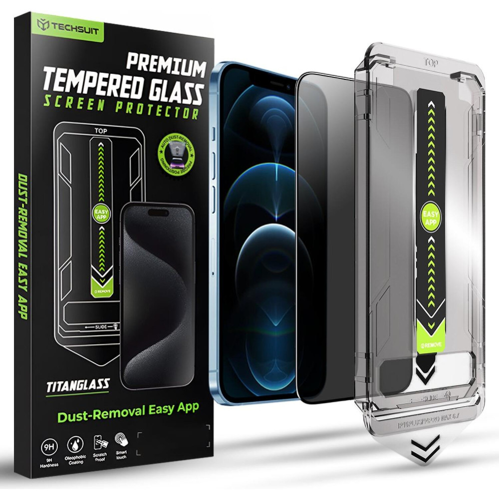 Tempered Glass iPhone 12 Pro Max Techsuit Privacy TitanGlass Full Cover Full Face Αντιχαρακτικό Γυαλί Προστασίας Απορρήτου Οθόνης - Privacy (5949419323995)