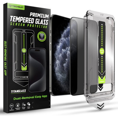 Tempered Glass iPhone 11 Pro / X / XS Techsuit Privacy TitanGlass Full Cover Full Face Αντιχαρακτικό Γυαλί Προστασίας Απορρήτου Οθόνης - Privacy (5949419324077)