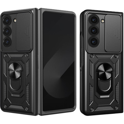 Θήκη Samsung Galaxy Z Fold6 Techsuit CamShield Ανθεκτική με Κάλυμμα για την Κάμερα & Μεταλλικό Ring Holder - Black (5949419108189)