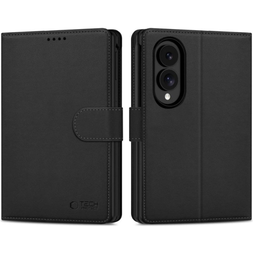 Θήκη Samsung Galaxy Z Fold8 Tech-Protect Wallet Πορτοφόλι από Οικολογικό Δέρμα - Black (5906302324545)