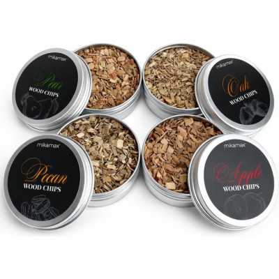 Σετ Ροκανίδια Καπνίσματος MikaMax 4 Wood Chips για Whisky Smoker με 4 Αρώματα Μηλιά / Δρυς / Πεκάν & Αχλαδιά (MM05235)