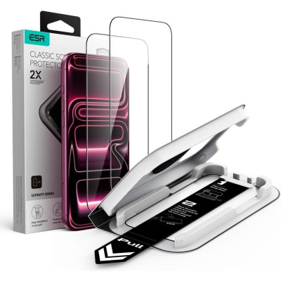 Tempered Glass iPhone 18 Pro Max / 17 Pro Max ESR UltraFit Classic Full Face Αντιχαρακτικό Γυαλί Προστασίας Οθόνης 2 Τεμάχια - Black (4894240306789)