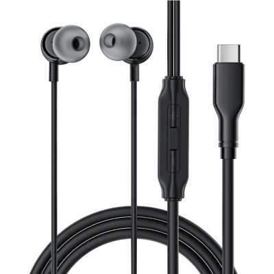 Handsfree Ακουστικά Acefast L8 Wired Earphones with Mic Ενσύρματα με Type-C - Black (6974316284949)