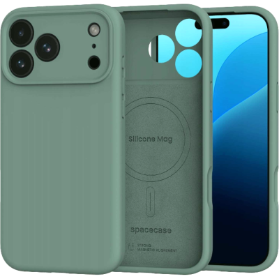 Θήκη iPhone 18 Pro Max / 17 Pro Max Spacecase Silicone Mag Case Σιλικόνης με MagSafe - Smoke Pine (5905719143329)