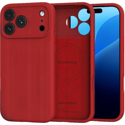 Θήκη iPhone 18 Pro Max / 17 Pro Max Spacecase Silicone Mag Case Σιλικόνης με MagSafe - Crimson Red (5905719143268)
