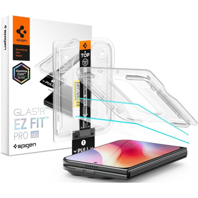 Tempered Glass iPhone Duo Spigen GLAS.tR EZ Fit Pro HD AluminaCore Ανθεκτικό Αντιχαρακτικό Γυαλί Προστασίας Εξωτερικής Οθόνης 2 Τεμάχια - Clear (AGL12013)