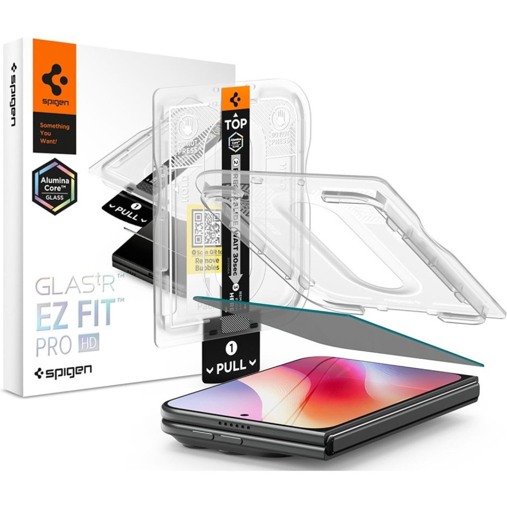 Tempered Glass iPhone Duo Spigen GLAS.tR EZ Fit Pro HD Privacy AluminaCore Αντιχαρακτικό Γυαλί Προστασίας Απορρήτου Εξωτερικής Οθόνης (AGL12016)