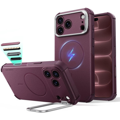 Θήκη iPhone 18 Pro Max / 17 Pro Max ESR Cyber Tough Magnetic with Flex Stand Ανθεκτική με MagSafe / Kickstand & Κάλυμμα για Camera Control - Deep Burgundy (4894240304020)
