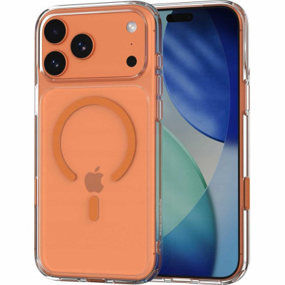 Θήκη iPhone 18 Pro Max / 17 Pro Max Spacecase Clear MagSafe Σκληρή Διάφανη με MagSafe - Orange (5905719144203)