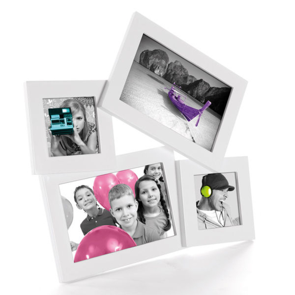 Λευκή Κορνίζα 4 Θέσεων