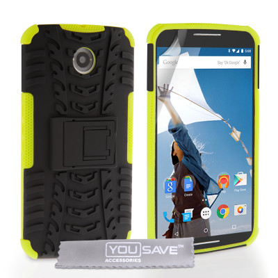 Ανθεκτική Θήκη Motorola Nexus 6 by YouSave - Black / Green (Z453)