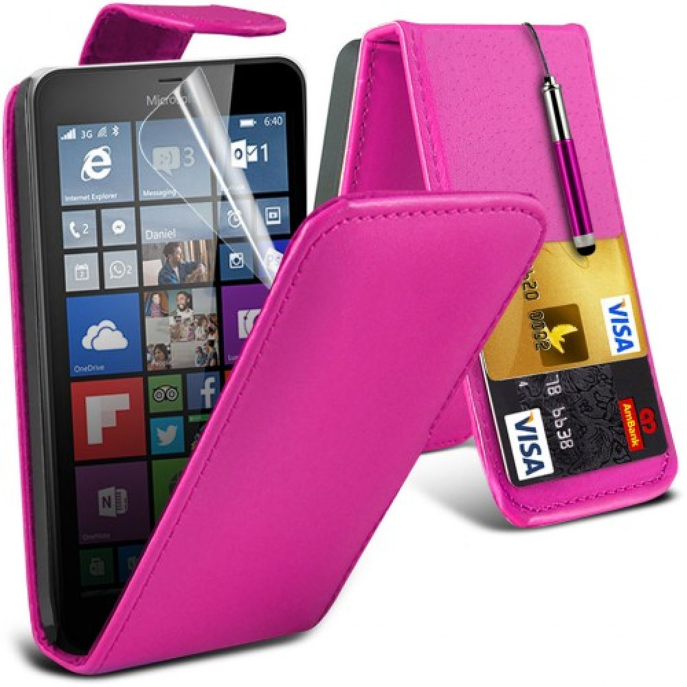 Flip Θήκη Microsoft Lumia 640 - Pink (001-116-601) - OEM