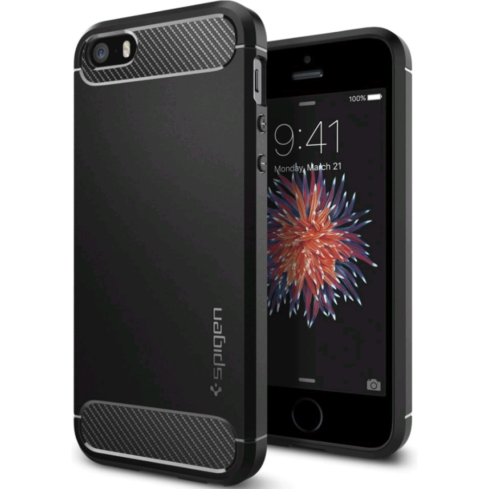 Spigen Θήκη Rugged Armor iPhone 5/5S/SE Tough - Black (041CS20167)