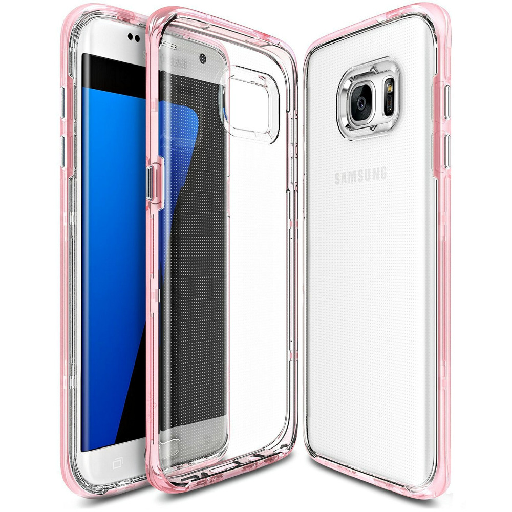 Ringke (Frame) Θήκη Σιλικόνης Samsung Galaxy S7 Edge με PC Bumper (8507) - Frost Pink/Clear