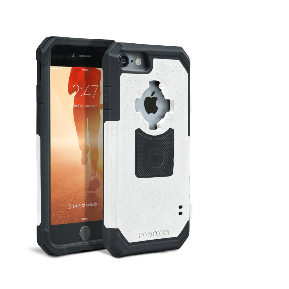 Rokform Θήκη iPhone 8 / 7 V3 Case - Rugged White / Grey  με Μαγνητική Βάση Αυτοκινήτου (303109)