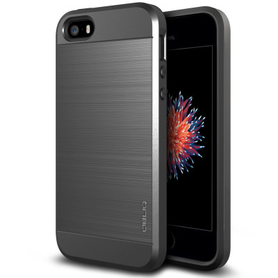 Obliq Θήκη Slim Meta iPhone SE/5S/5 - Titanium Silver (OBIPSESLM01)