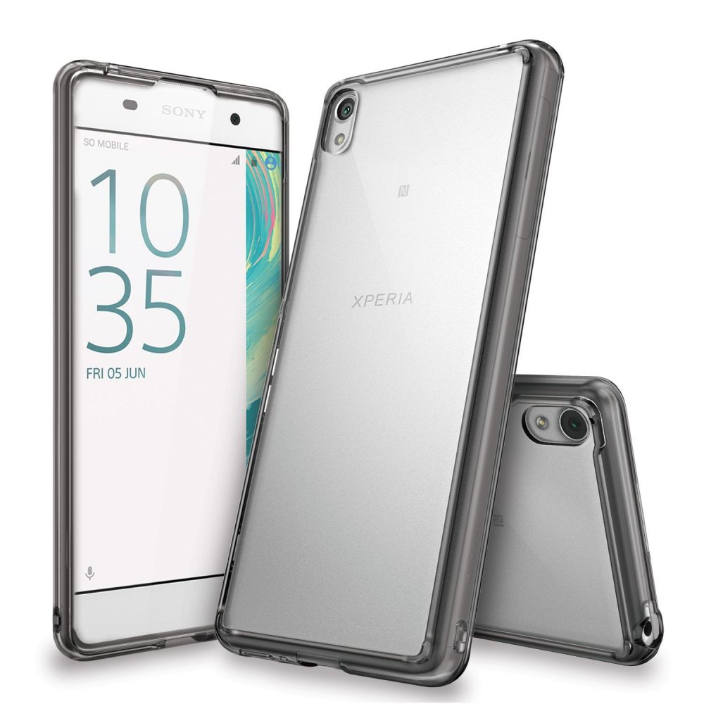 Ringke (Fusion) Θήκη Sony Xperia XA με TPU Bumper  - Clear/Smoke Black