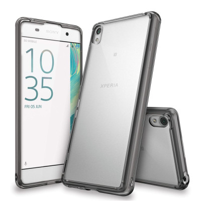 Ringke (Fusion) Θήκη Sony Xperia XA με TPU Bumper  - Clear/Smoke Black