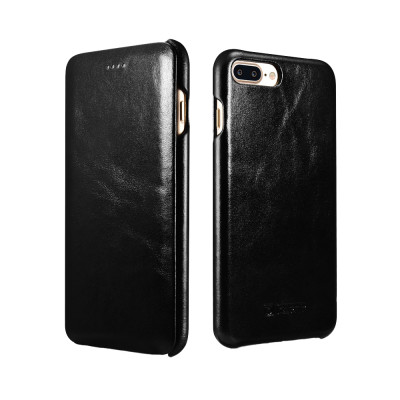 iCarer Vintage Series Side-Open Δερμάτινη Θήκη iPhone 8 Plus / iPhone 7 Plus - Black (RIP7002BL)