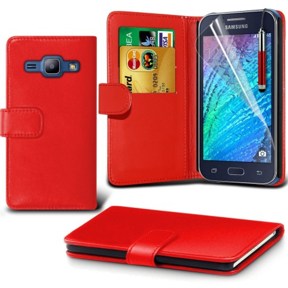 Θήκη Samsung Galaxy J1 (2015) - Πορτοφόλι (8955) Κόκκινο - OEM