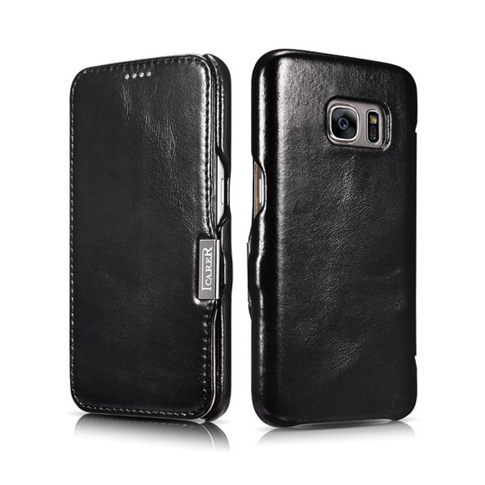 iCarer Vintage Series Side-Open Δερμάτινη Θήκη Samsung Galaxy S7 - Black