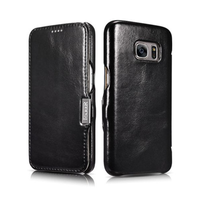 iCarer Vintage Series Side-Open Δερμάτινη Θήκη Samsung Galaxy S7 - Black