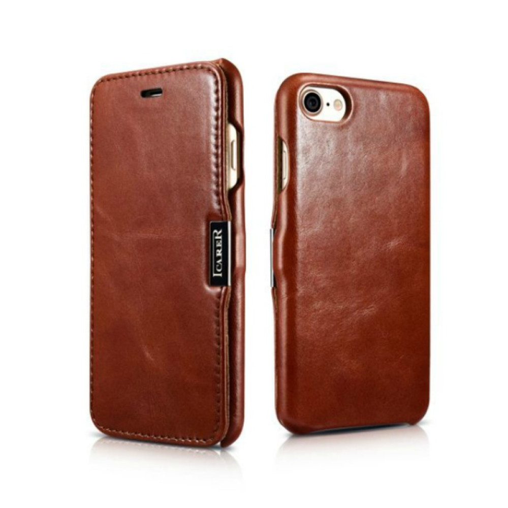 iCarer Vintage Series Side-Open Δερμάτινη Θήκη Apple iPhone SE 2022 / 2020 / 8 / 7 - Brown (9059)