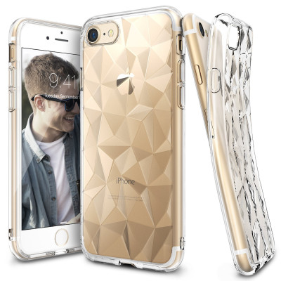 Ringke (Air) Διάφανη Θήκη Σιλικόνης Apple iPhone SE 2022 / 2020 / 8 / 7 με Ανάγλυφο Σχέδιο (RAPS-IP7-CL)