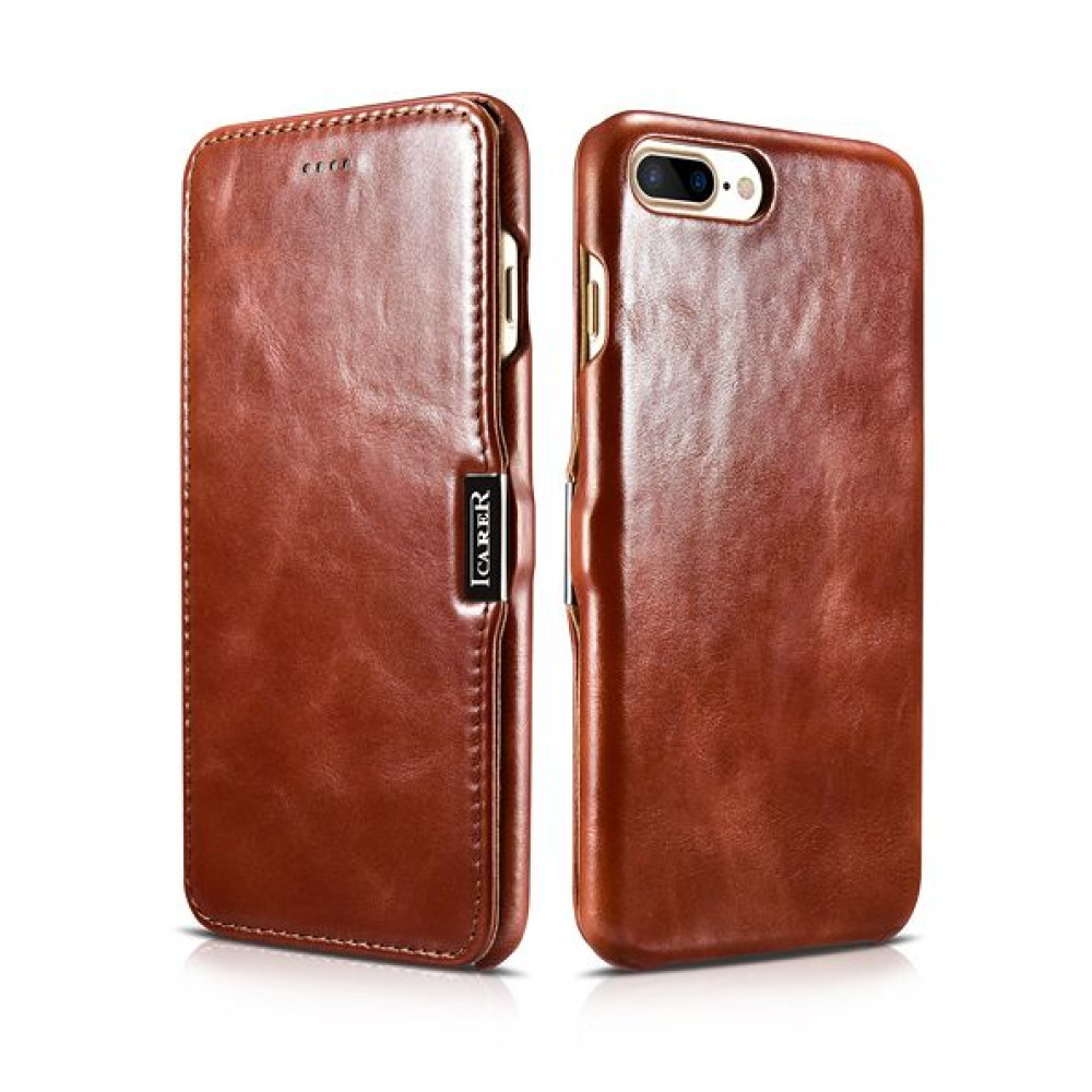 iCarer Vintage Series Side-Open Δερμάτινη Θήκη iPhone 8 Plus / iPhone 7 Plus - Brown