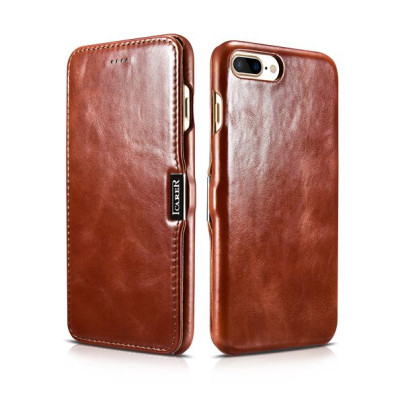 iCarer Vintage Series Side-Open Δερμάτινη Θήκη iPhone 8 Plus / iPhone 7 Plus - Brown
