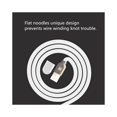 Remax Καλώδιο Φόρτισης και Μεταφοράς Δεδομένων 2 σε 1 USB to MicroUSB + Lightning - 1m (RM5-018-WHT) - White