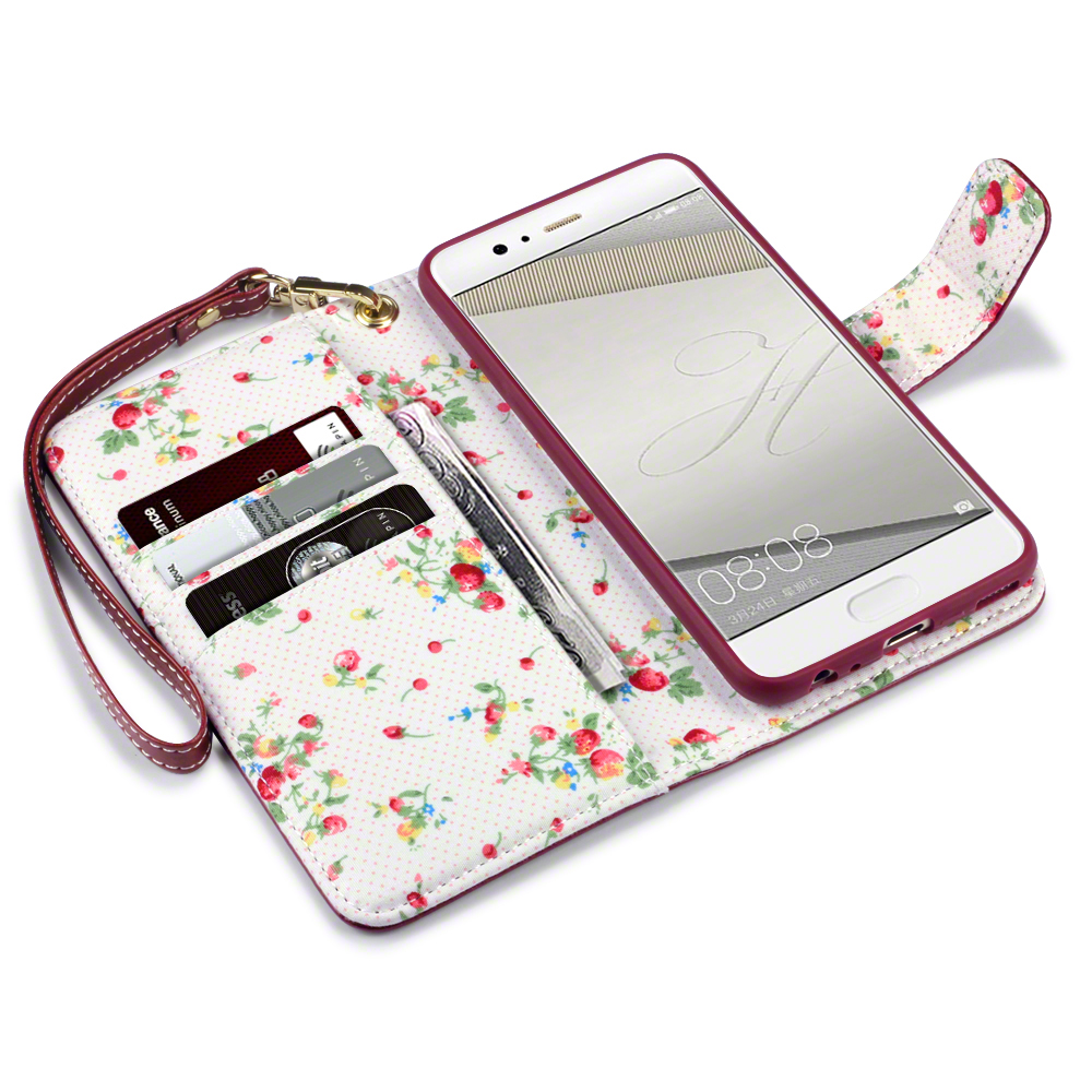 Terrapin Θήκη - Πορτοφόλι Huawei P10 - Red Floral (117-083-111)