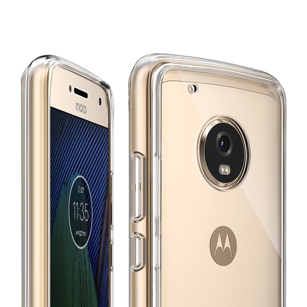 Ringke (Fusion) Διάφανη Θήκη Motorola Moto G5 Plus PC με TPU Bumper + Screen Protector - Clear (10976)