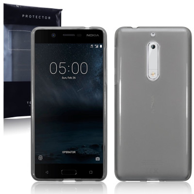 Terrapin Ημιδιάφανη Θήκη Σιλικόνης Nokia 5 - Smoke Black (118-001-224)