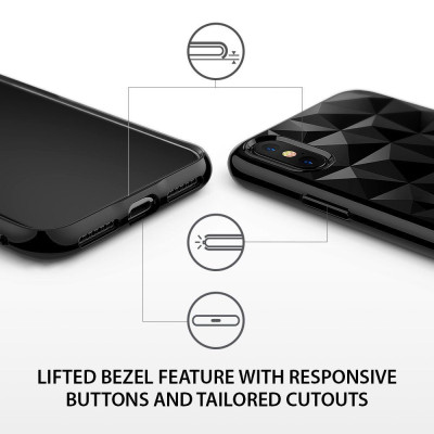 Ringke Air Prism Θήκη Σιλικόνης iPhone X / XS με Ανάγλυφο Σχέδιο - Ink Black (11737)