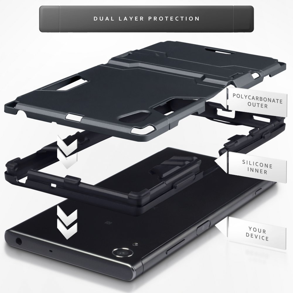 Terrapin Ανθεκτική Dual Layer Θήκη Sony Xperia XA1 Plus - Black (131-005-052)