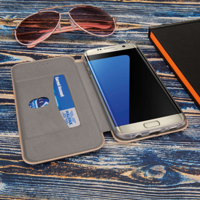 Caseflex Θήκη - Πορτοφόλι Samsung Galaxy S7 Edge - Gold (SA-EA06-Z568)