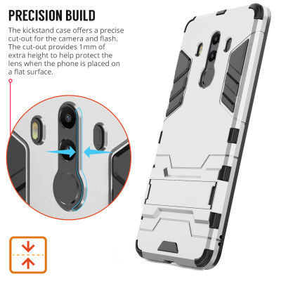 Caseflex Θήκη Armour Combo Stand Huawei Mate 10 Pro - Steel Silver (HU-AW03-Z515)