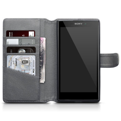 Terrapin Δερμάτινη Θήκη - Πορτοφόλι Sony Xperia L2 - Grey  (117-005-562)